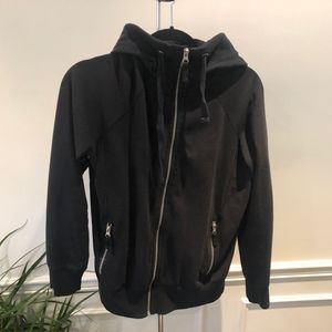 Black Zip Up Hooded Sweater